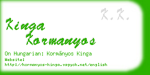 kinga kormanyos business card