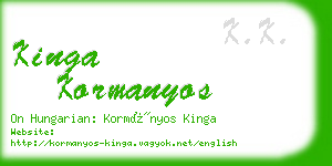 kinga kormanyos business card